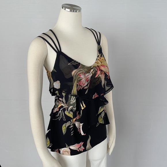 WHBM Tiered Floral Print tank top X Small - Picture 7 of 11